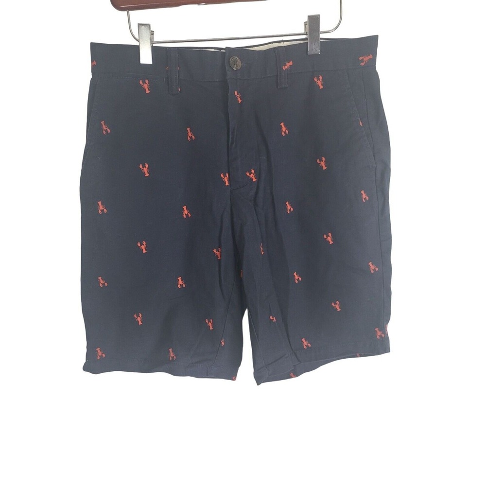 Old Navy Ultimate Slim Built In Flex Shorts 30 Mens Blue Red Crab Print Pockets